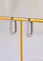 Starlit Rectangle Hoops (Antique Silver) EAR001895 - Image 3