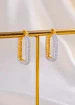 Starlit Rectangle Hoops (Yellow Gold) EAR001894