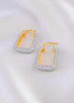 Starlit Rectangle Hoops (Yellow Gold) EAR001894 - Image 2