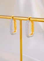 Starlit Rectangle Hoops (Yellow Gold) EAR001894 - Image 3