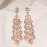 Statement Bagguetted Earrings (Rose Gold) EAR000452
