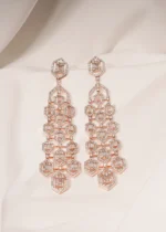 Statement Bagguetted Earrings (Rose Gold) EAR000452