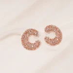 Statement C Earrings (Rose Gold) EAR000432