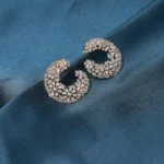 Statement C Earrings (Silver) EAR000490