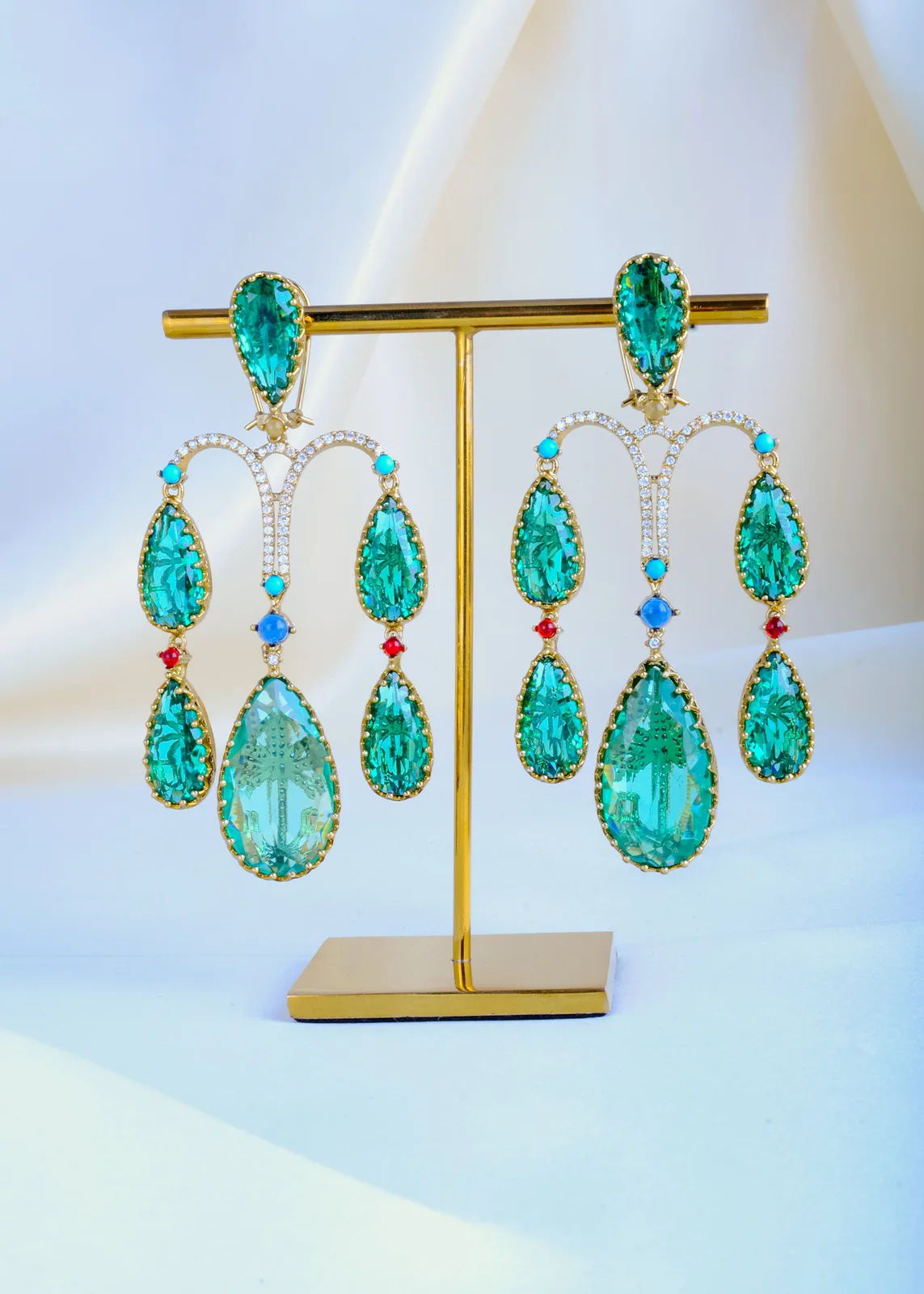 Statement-Chandelier-Earrings-Victorian-Gold-EAR000855a Statement Chandelier Earrings (Victorian Gold) EAR000855 - Image 1