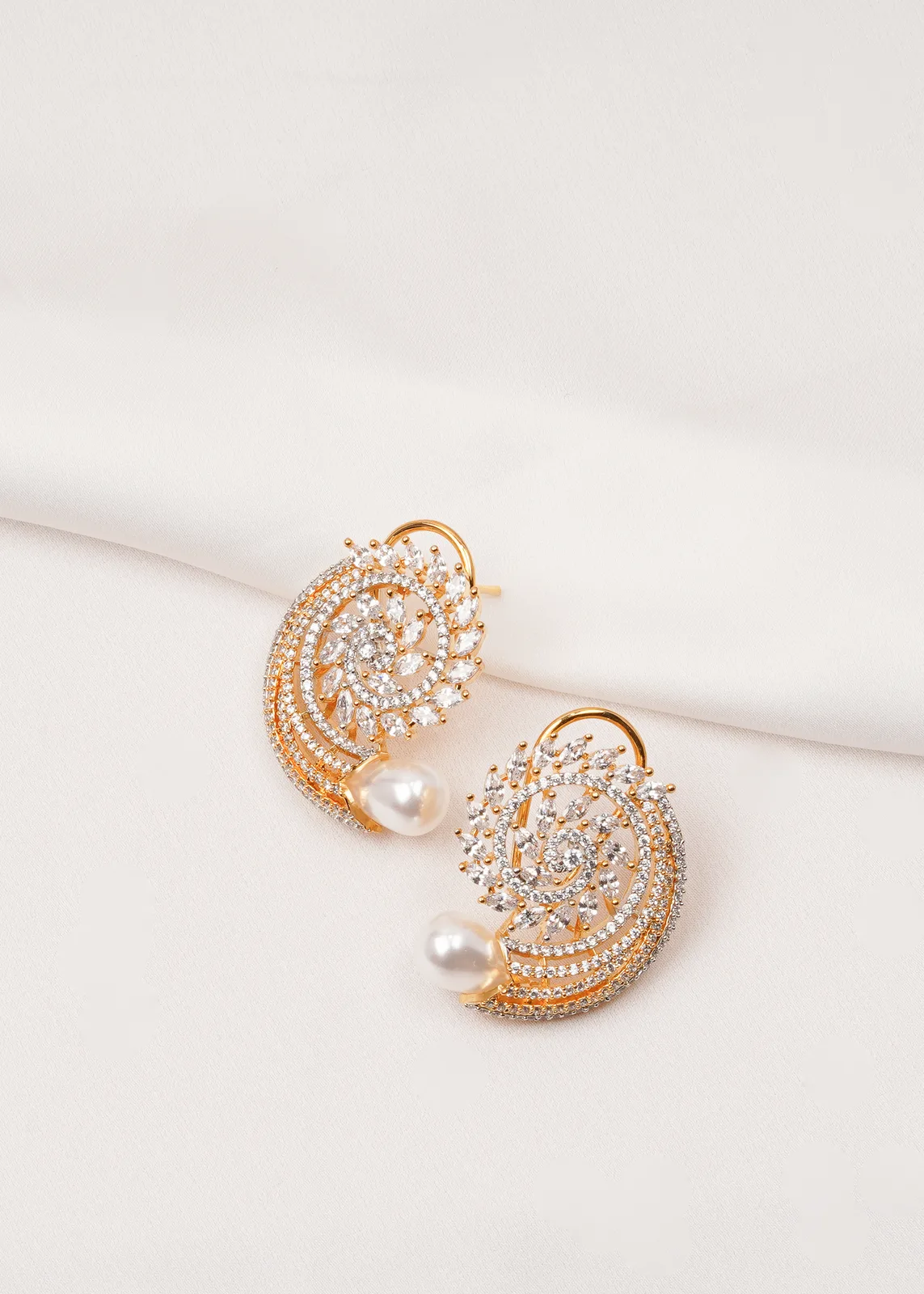 Statement-Diamond-Look-Studs-Yellow-Gold-EAR000690a Statement Diamond Look Studs (Yellow Gold) EAR000690 - Image 1