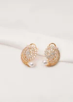 Statement Diamond Look Studs (Yellow Gold) EAR000690 - Image 2