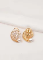 Statement Diamond Look Studs (Yellow Gold) EAR000690 - Image 3