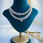 Statement Double Layered Necklace Set (Yellow Gold) NEC000899