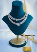 Statement Double Layered Necklace Set (Yellow Gold) NEC000899