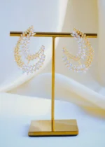 Statement Double Layered Necklace Set (Yellow Gold) NEC000899 - Image 3
