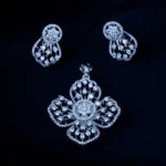Statement Floral Pandant Set (Silver) PSET01467