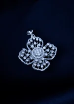 Statement Floral Pandant Set (Silver) PSET01467 - Image 2