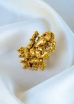 Statement Ganpati Gold Ring (Antique Gold) RING01414 - Image 2