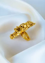 Statement Ganpati Gold Ring (Antique Gold) RING01414 - Image 3