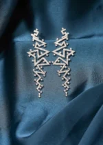Statement Geometric Earrings (Silver) EAR000493