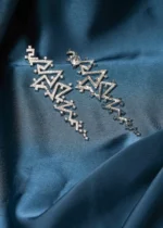 Statement Geometric Earrings (Silver) EAR000493 - Image 3