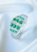 Statement Green Bracelet (Silver) BRA001177