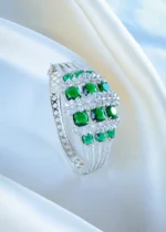 Statement Green Bracelet (Silver) BRA001177 - Image 2