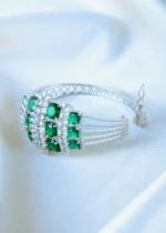 Statement Green Bracelet (Silver) BRA001177 - Image 3