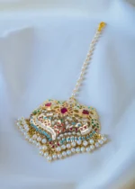 Statement Jadau Navratna Mang Tika (Yellow Gold) ACC001238 - Image 3
