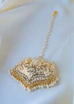Statement Jadau Pearl Mang Tika (Yellow Gold) ACC001240 - Image 3