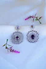 Statement Purple Earrings (Silver) EAR000801 - Image 2