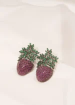 Statement Strawberry Stud Earrings (Black Rhodium) EAR000458