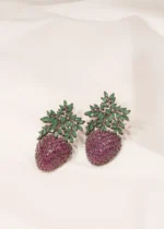Statement Strawberry Stud Earrings (Black Rhodium) EAR000458 - Image 2