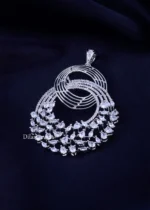 Swirl Cascade Diamond Pendant Set (Silver) PSET02420 - Image 2