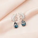 Teal Drop Earrings (Silver) EAR000767