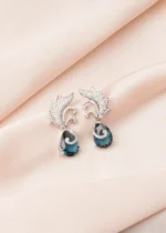 Teal Drop Earrings (Silver) EAR000767