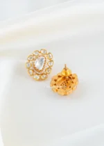Teardrop Kundan Pendant Set (Yellow Gold) PSET02441 - Image 2