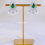 Teardrop Majesty Emerald earrings (Silver) EAR002082