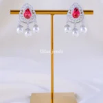 Teardrop Majesty Pink Earrings (Silver) EAR002083