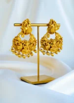Temple Chandbali Earrings (Antique Gold) EAR001419 - Image 3