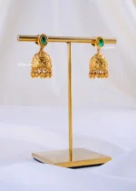 Temple Glow Carved Jhumkas (Yellow Gold) EAR002292 - Image 2