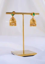Temple Glow Carved Jhumkas (Yellow Gold) EAR002292 - Image 3
