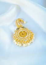 Temple Krishna Kundan Kalgi For Men (Yellow Gold) KALGI1116 - Image 3