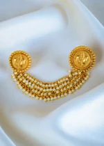 Temple Pearl Mehandi Ring (Antique Gold) RING01412