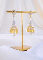The Crescent Bell Pearl Jhumka Earring (Yellow Gold) EAR002332 - Image 2