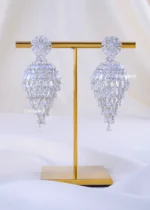 The Glacial Waterfall Statement Earrings (Silver) EAR002303