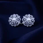 The Glimmer Grid Half Hoops (Silver) EAR002304