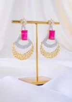 The Golden Pink Sparkle Chandelier (Yellow Gold) EAR002334 - Image 2