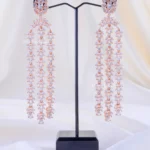 The Golden Sparkle Triple Strand Earring (Rose Gold) EAR002331