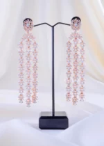 The Golden Sparkle Triple Strand Earring (Rose Gold) EAR002331