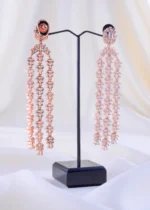 The Golden Sparkle Triple Strand Earring (Rose Gold) EAR002331 - Image 3