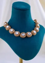 The Kundan Diamond Statement Necklace Set (Yellow Gold) NEC002348 - Image 2