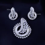 The Lunar Leaf Pendant Set (Silver) PSET02421