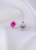 The Ruby Royale Pearl Necklace Set (Silver) NEC002345 - Image 3